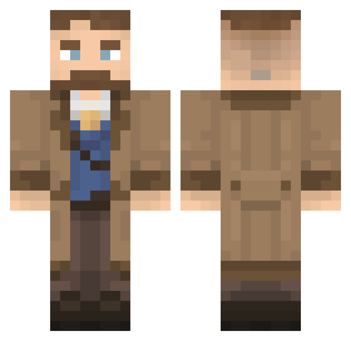 TwoBobGames Minecraft skin, front and back view