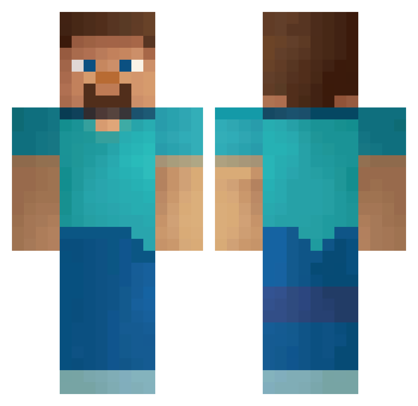 BLUBOXX123 Minecraft skin, front and back view