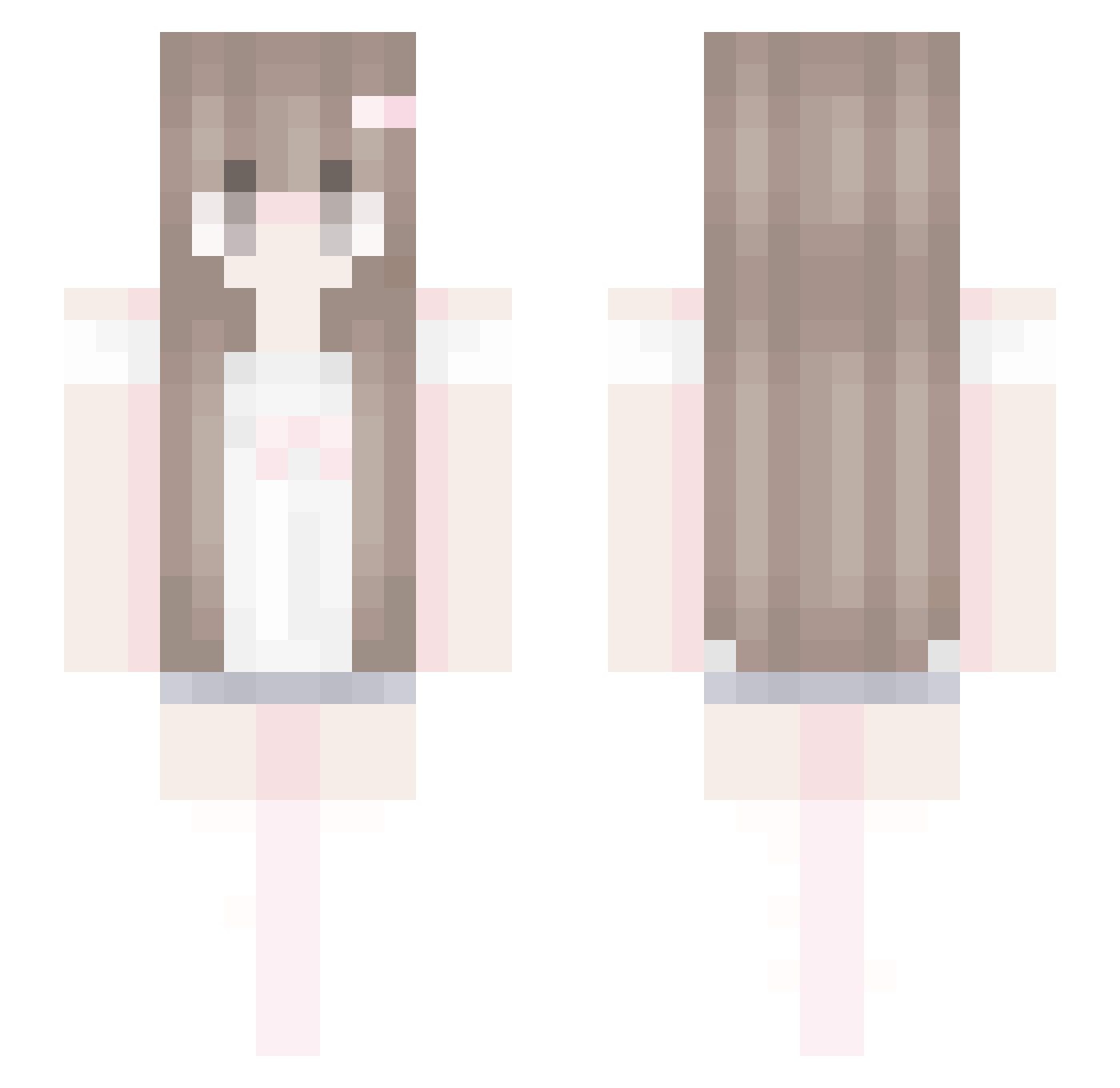 pupphi Minecraft skin, front and back view