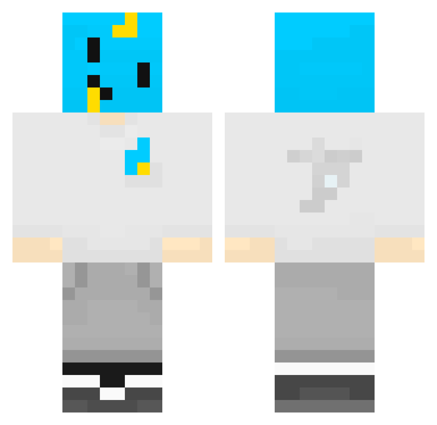 RealLubird Minecraft skin, front and back view