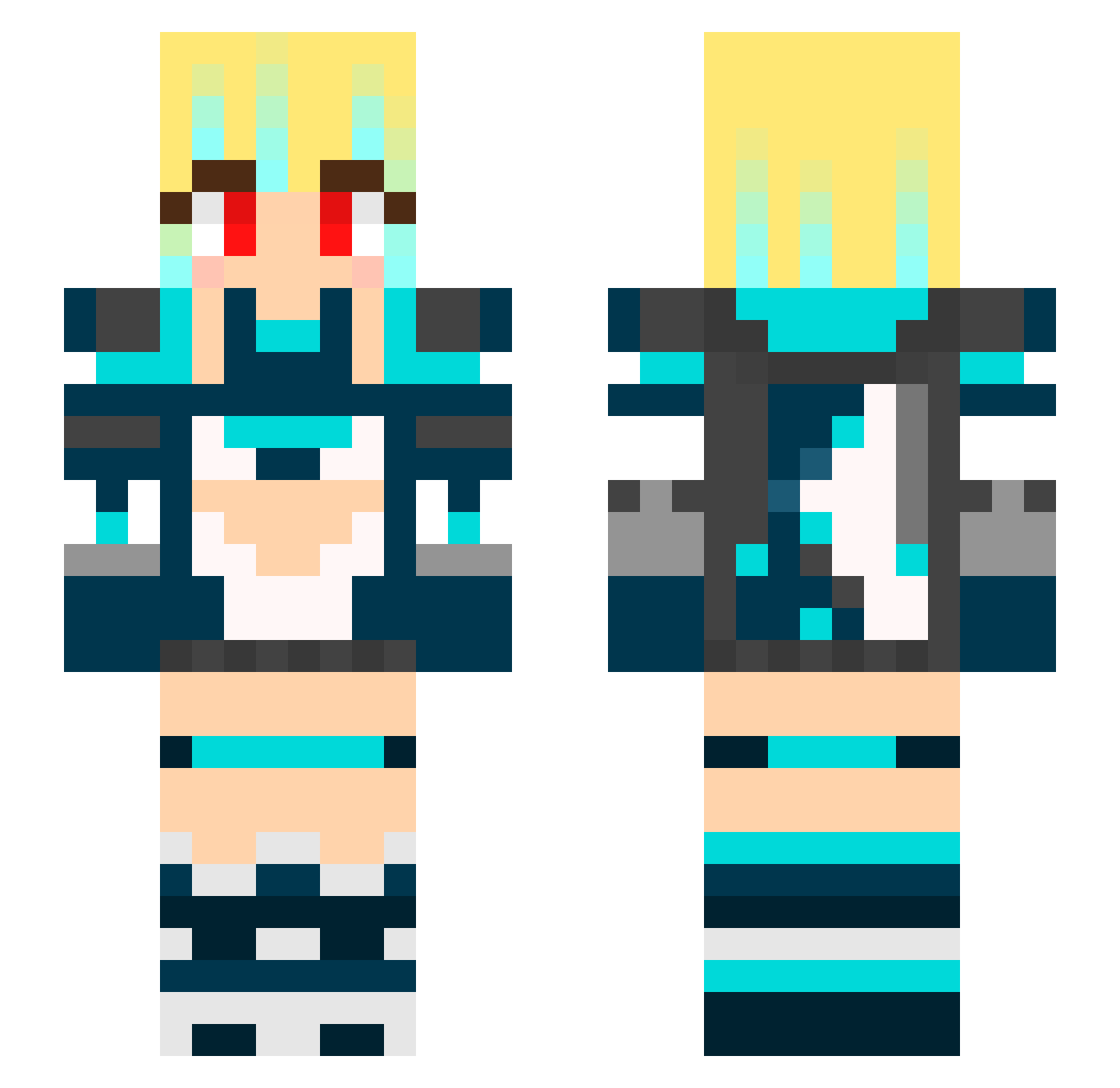 Fury_Furio Minecraft skin, front and back view