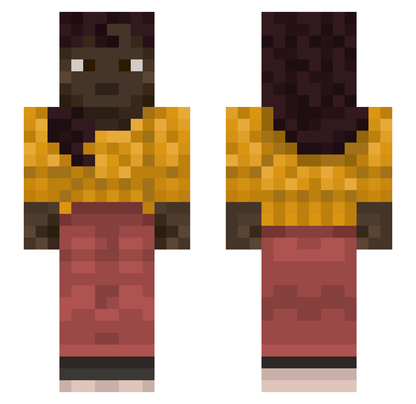 Zizzling Minecraft skin, front and back view