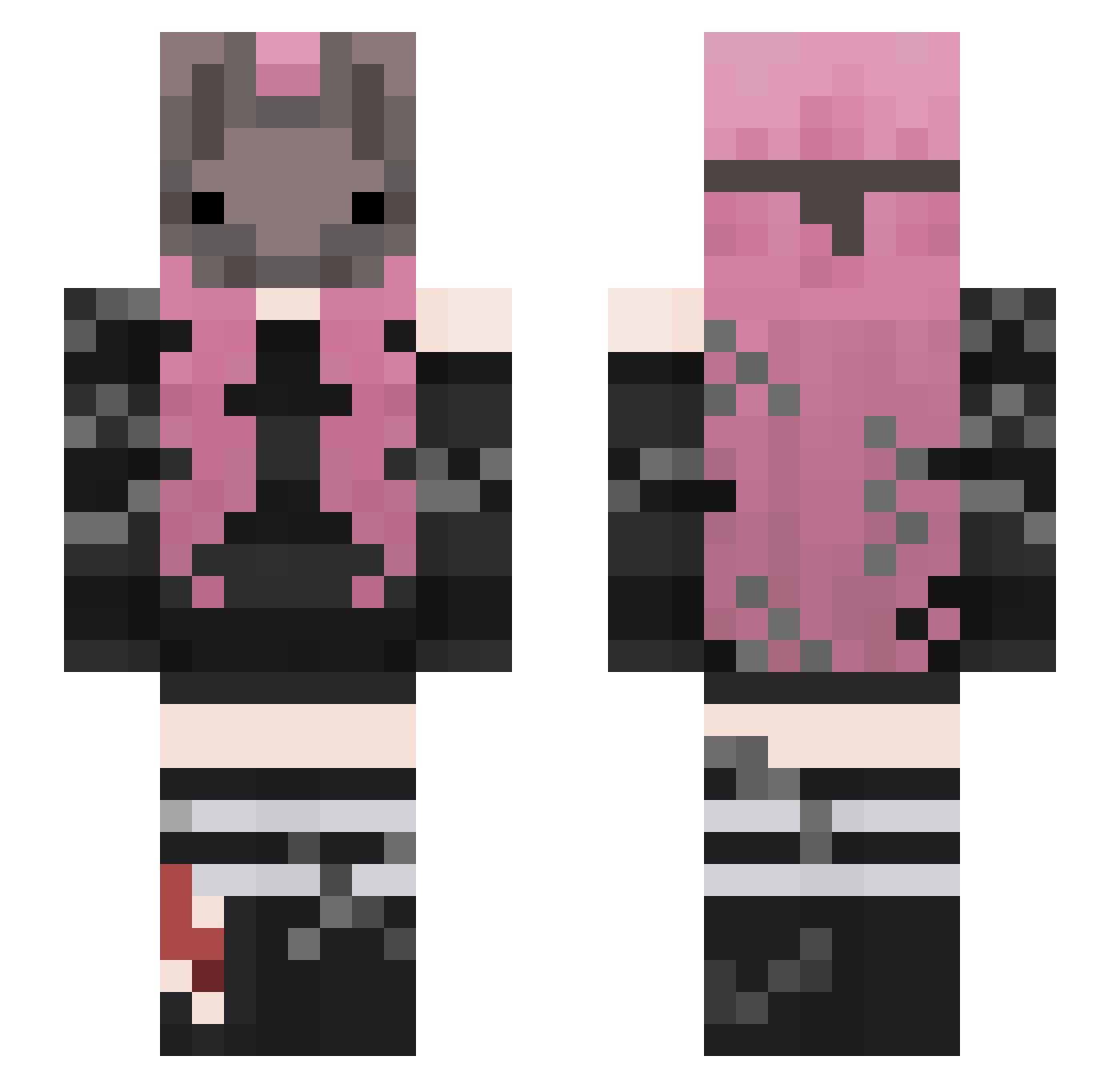 Fathom_Less Minecraft skin, front and back view