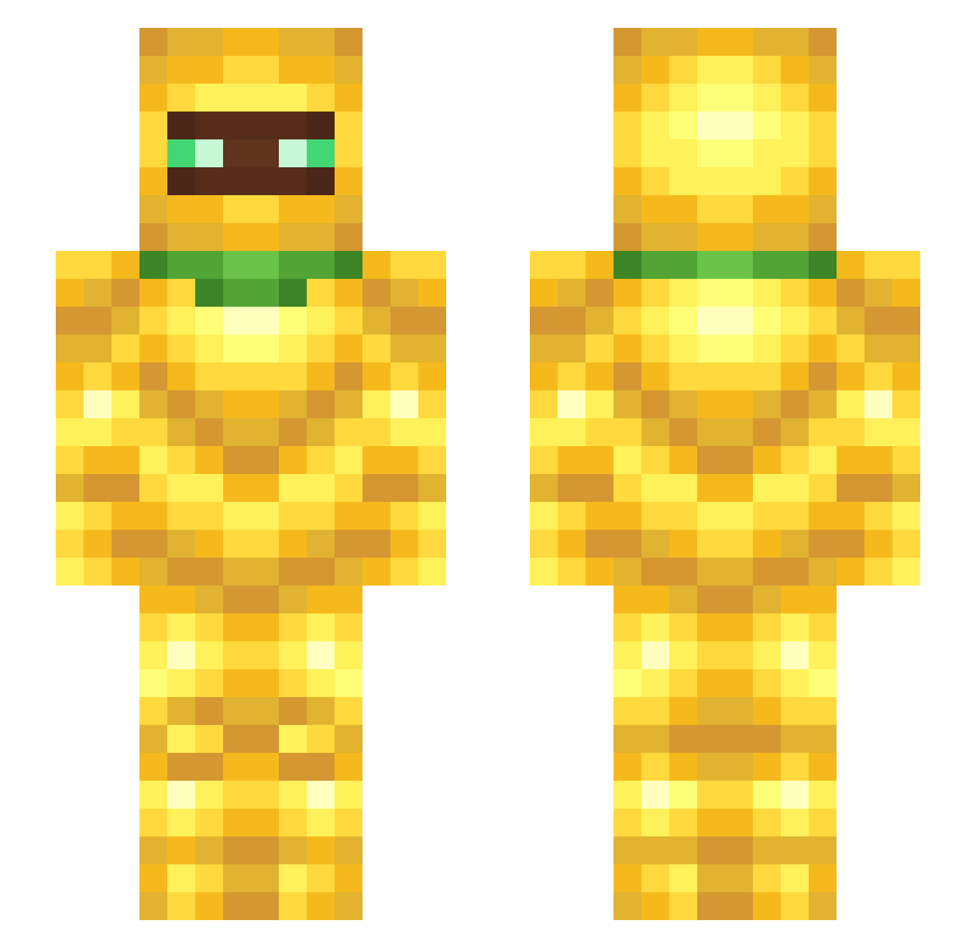 GildedKing24 Minecraft skin, front and back view