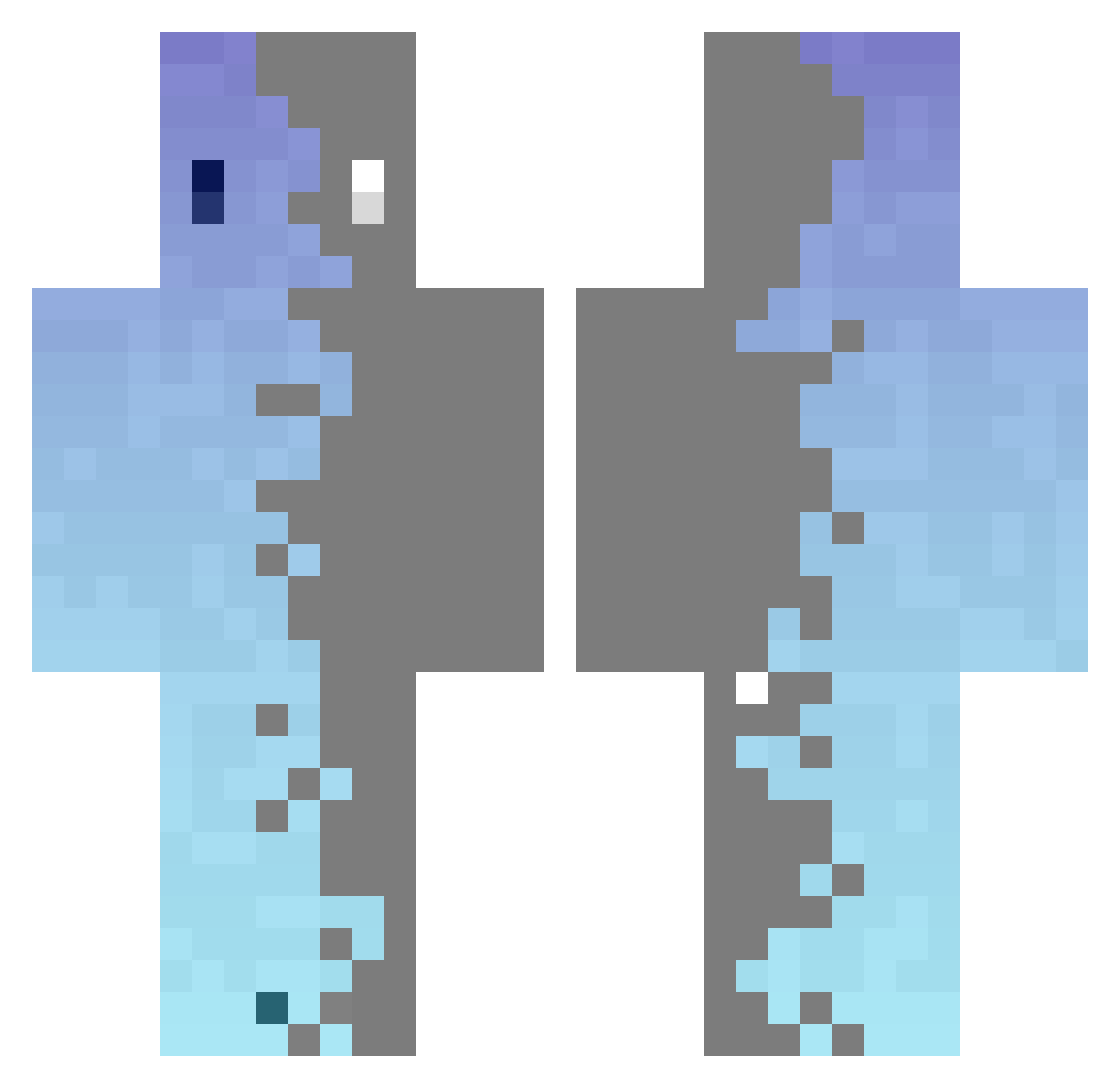 PixelBook Minecraft skin, front and back view