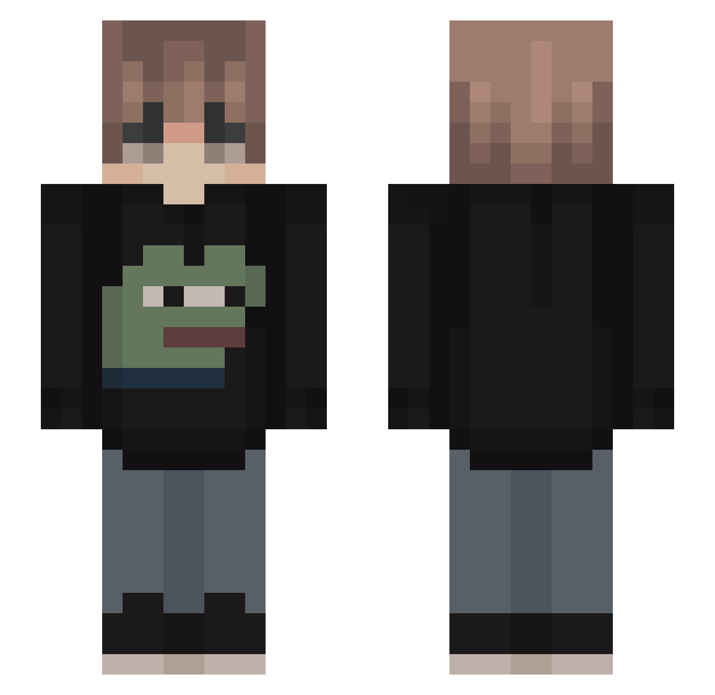 YzJuniorzY Minecraft skin, front and back view