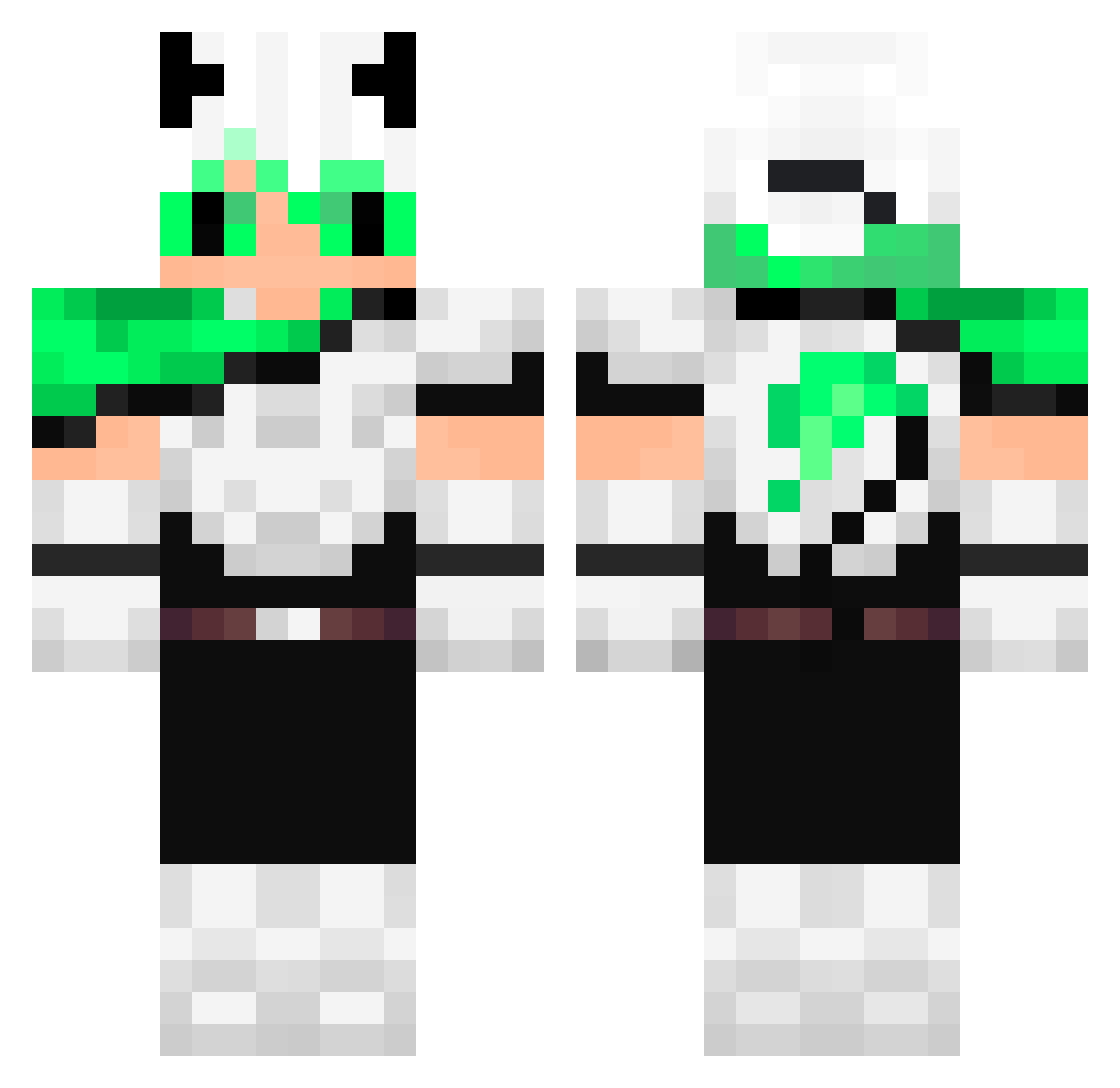 GhostDeamon Minecraft skin, front and back view