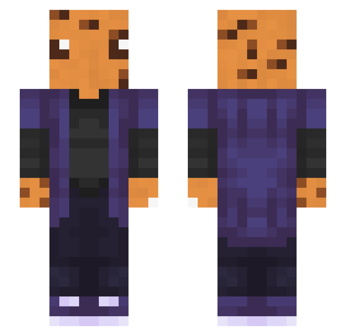 Fvded_ Minecraft skin, front and back view