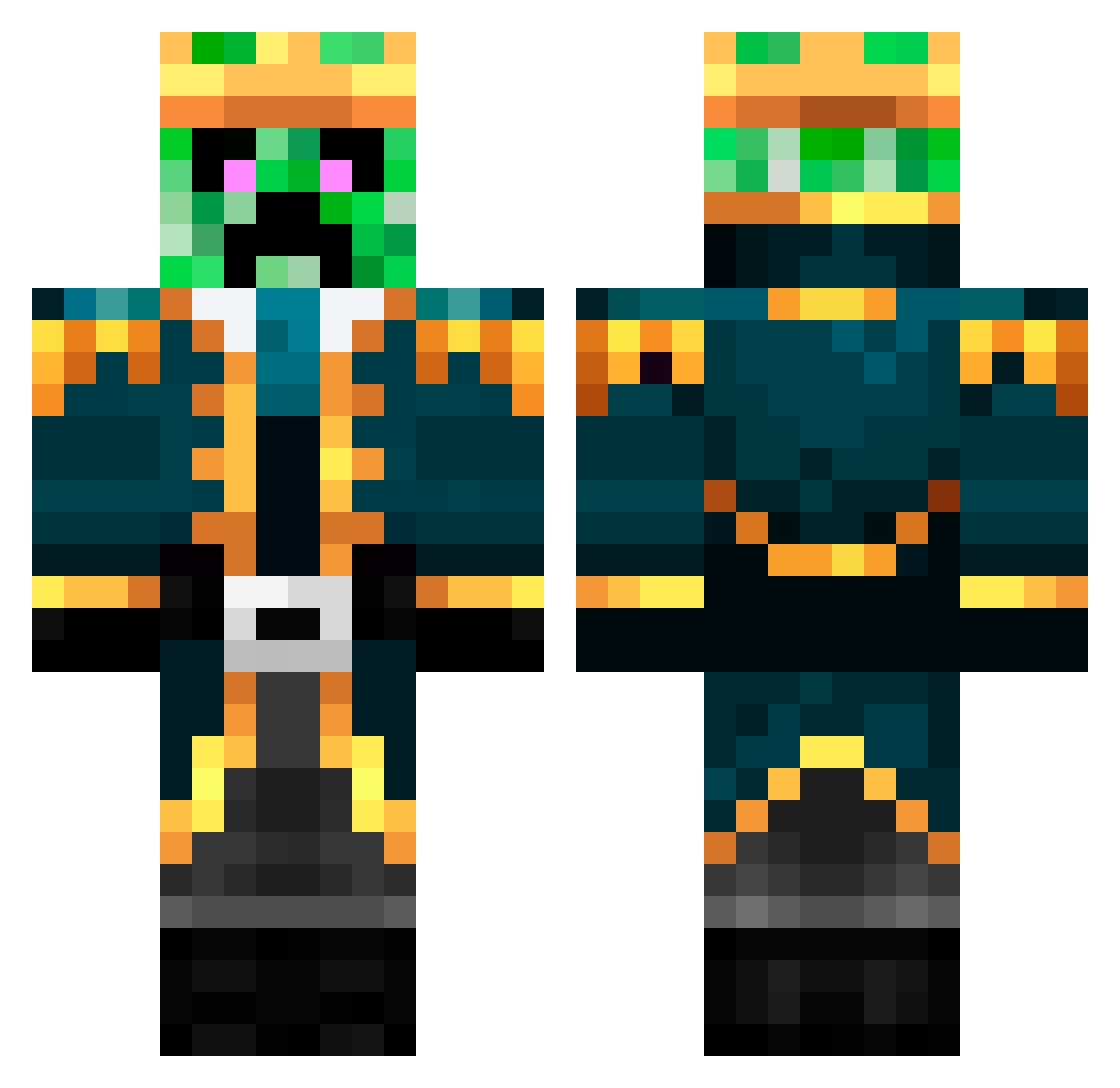 OliverDK75 Minecraft skin, front and back view