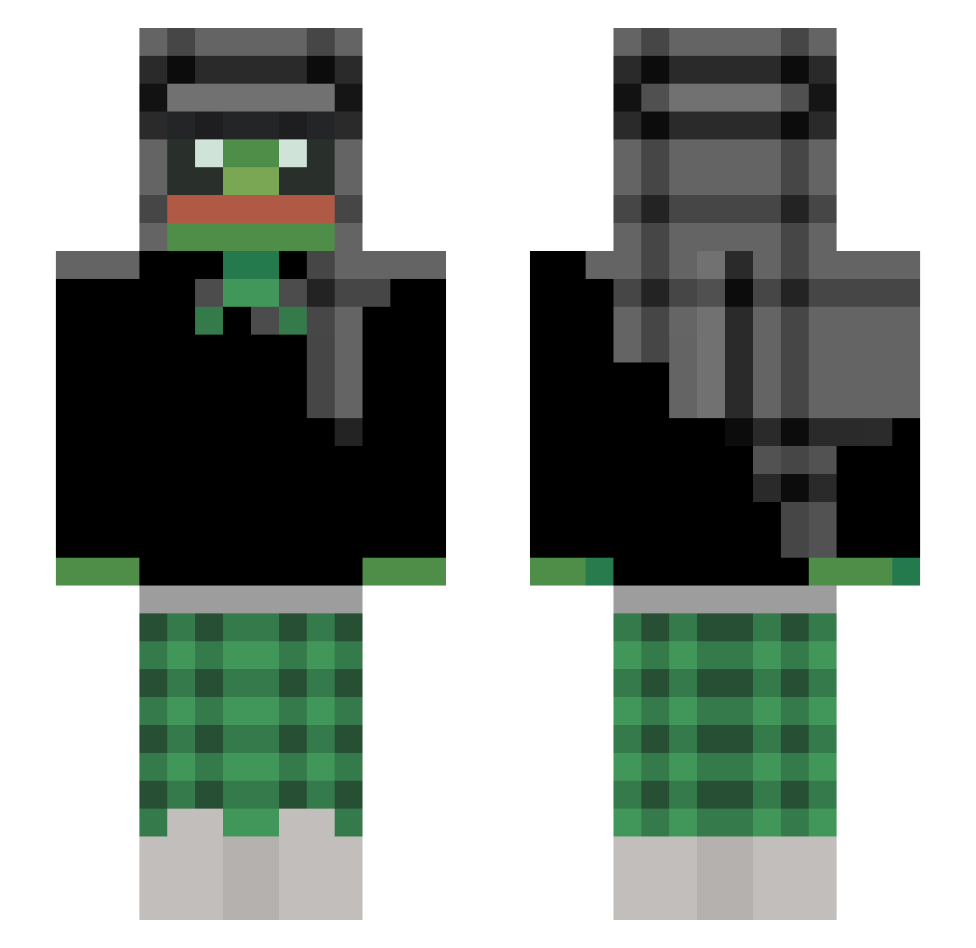 i6iv Minecraft skin, front and back view