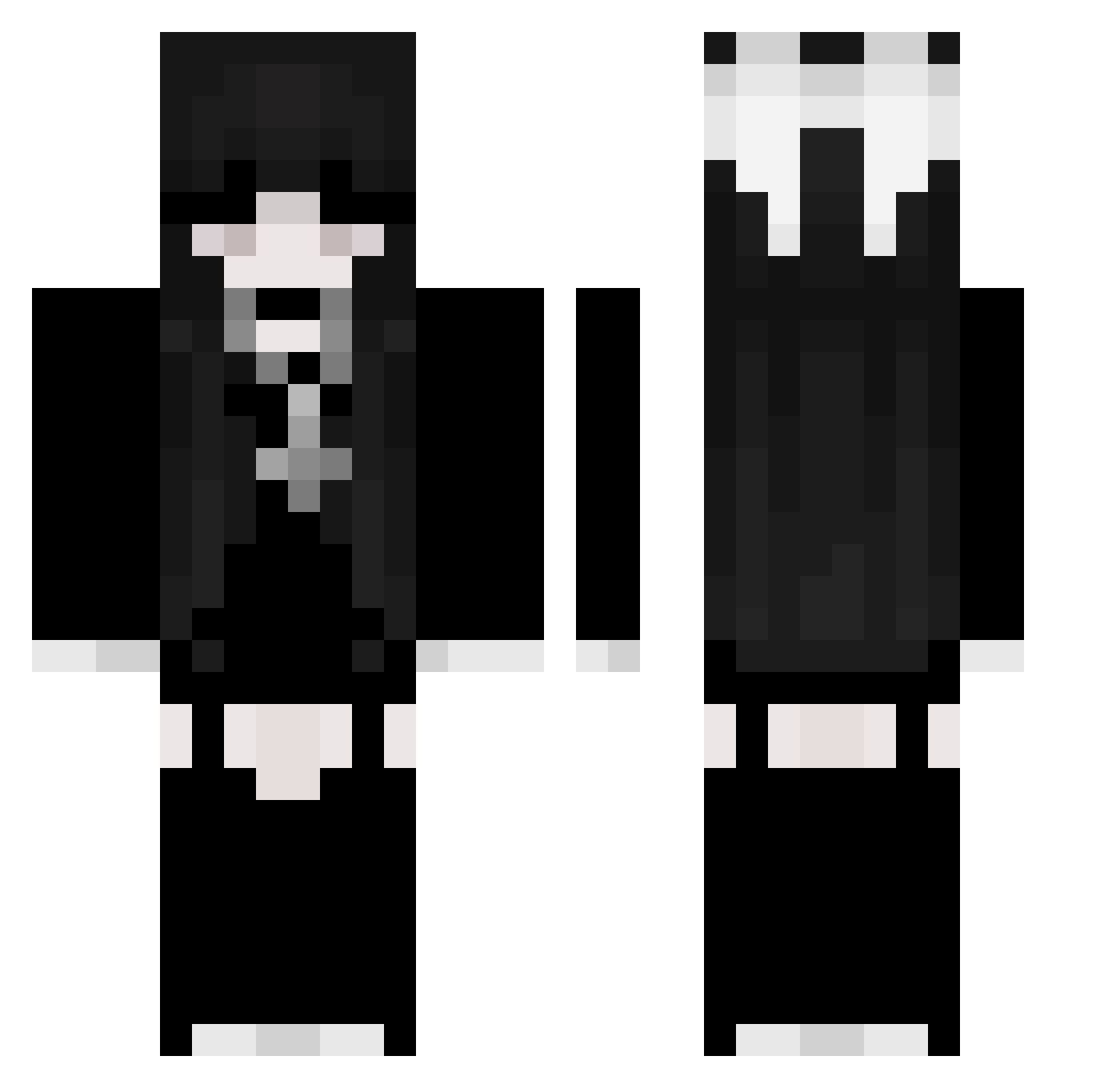 Ciallo_Dragon Minecraft skin, front and back view