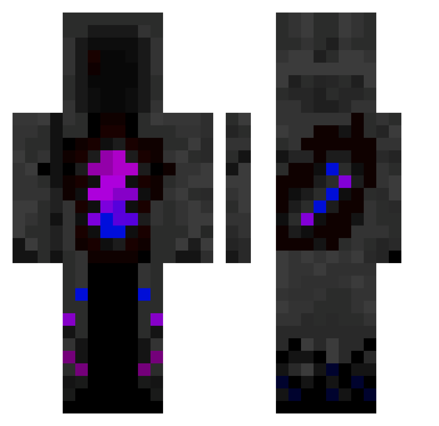 Zanzibar Minecraft skin, front and back view