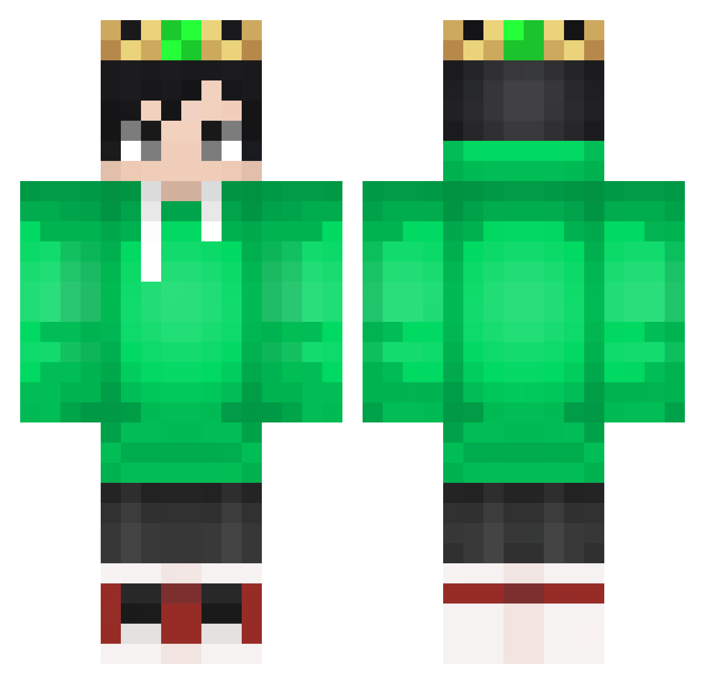 lilrjc Minecraft skin, front and back view