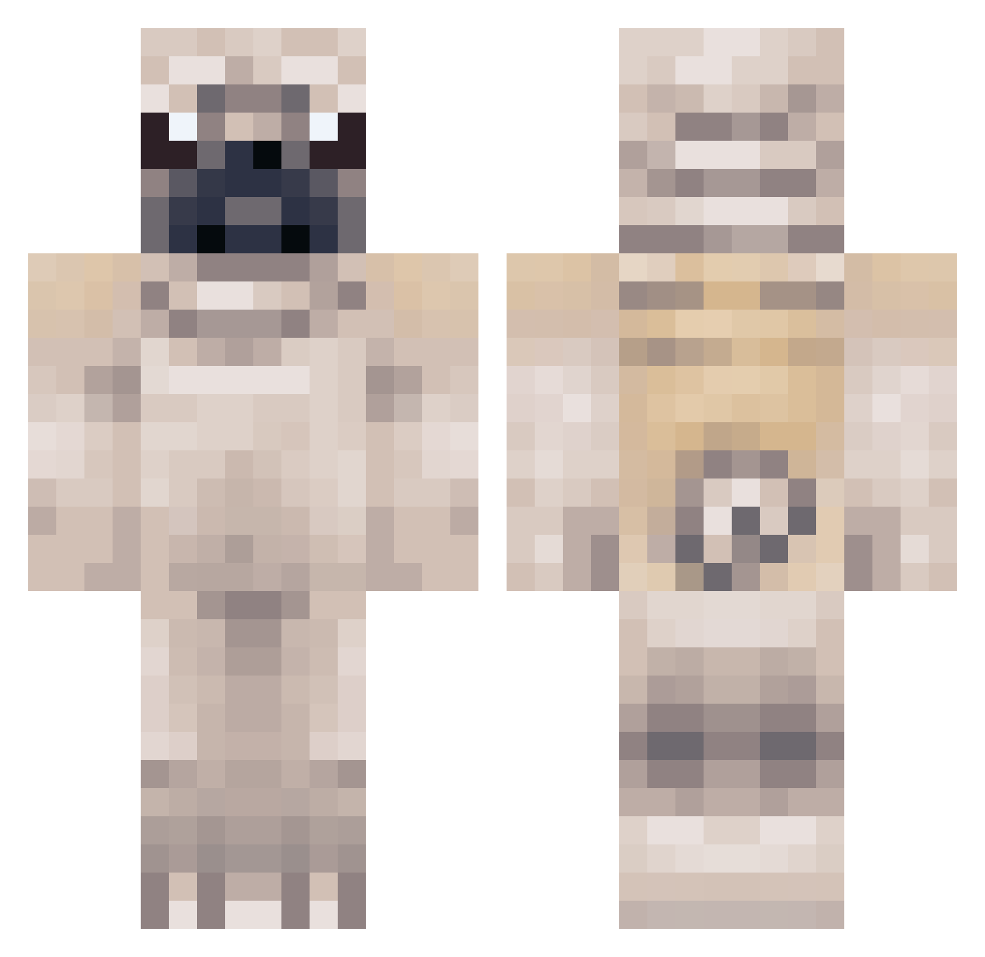 hughxxx Minecraft skin, front and back view