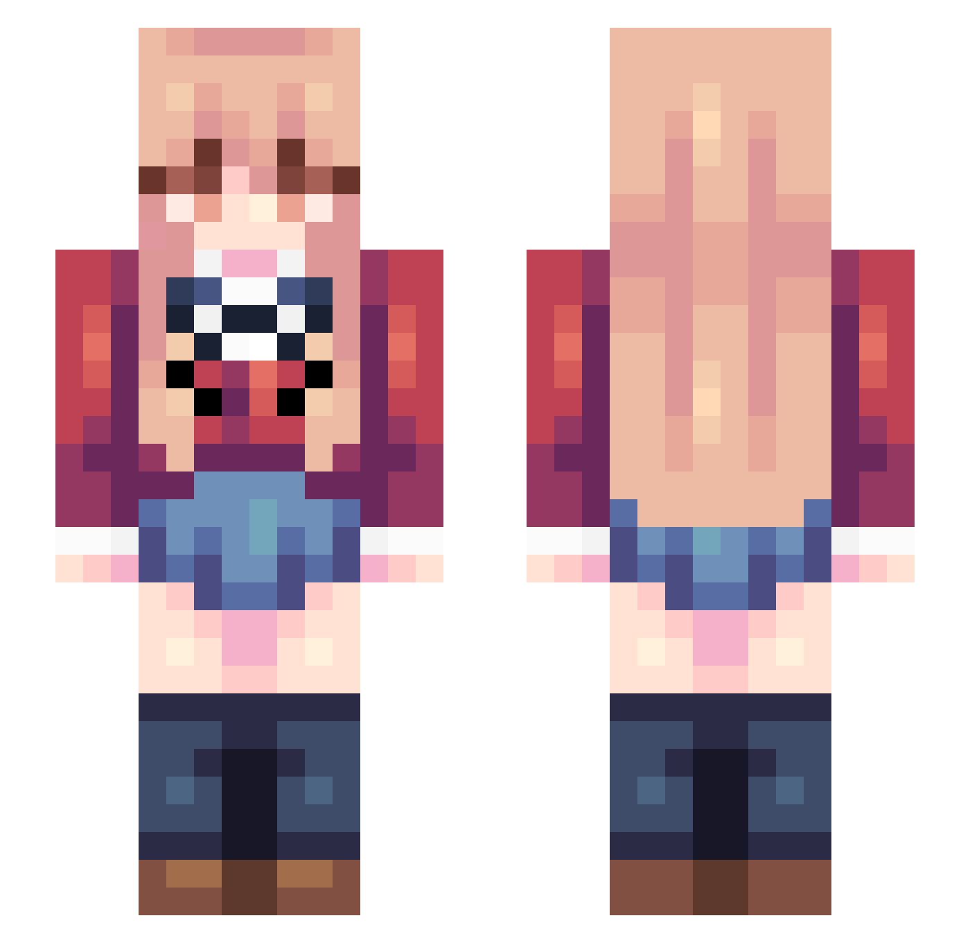 sakucaa Minecraft skin, front and back view