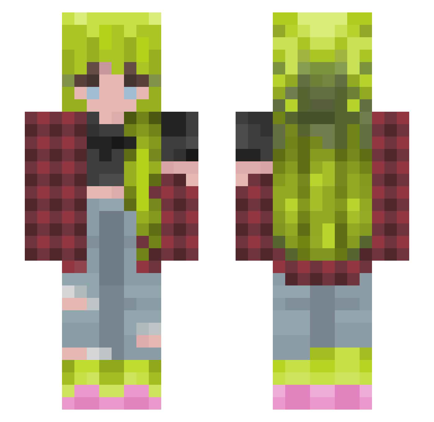 izzabeth Minecraft skin, front and back view