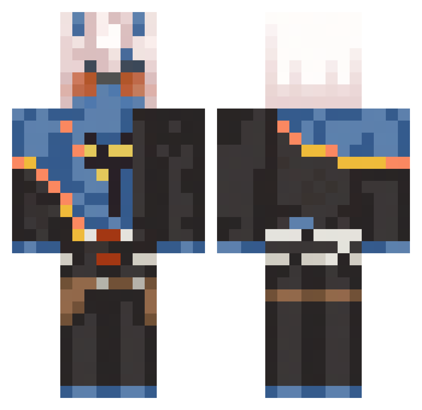 MalfikZAP Minecraft skin, front and back view