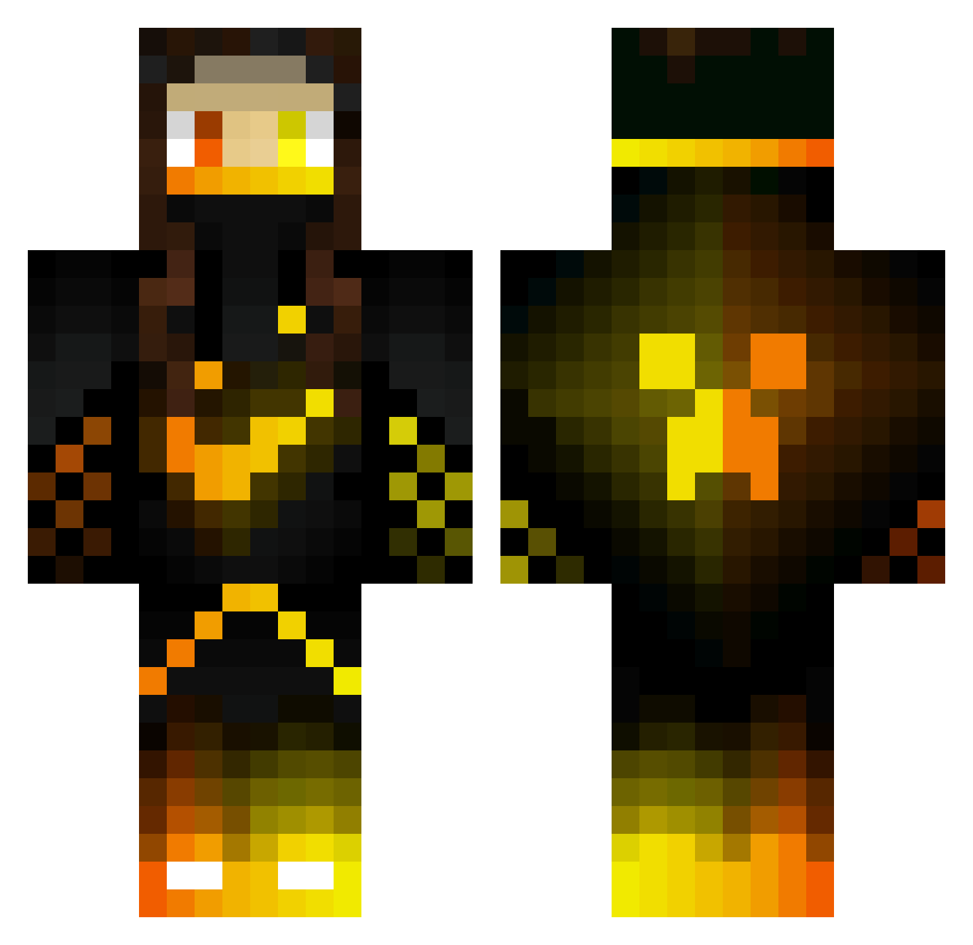 Tozers Minecraft skin, front and back view