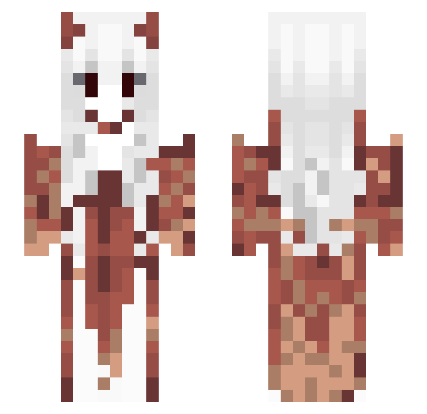 yam918 Minecraft skin, front and back view