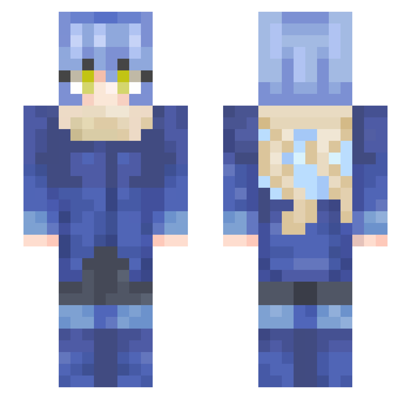 B0ink0theCl0wn Minecraft skin, front and back view
