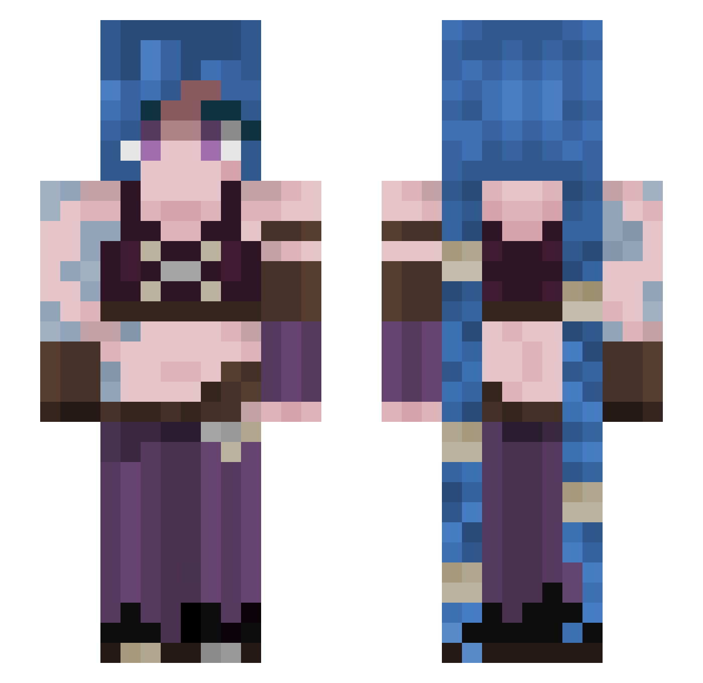 Nigglit1 Minecraft skin, front and back view