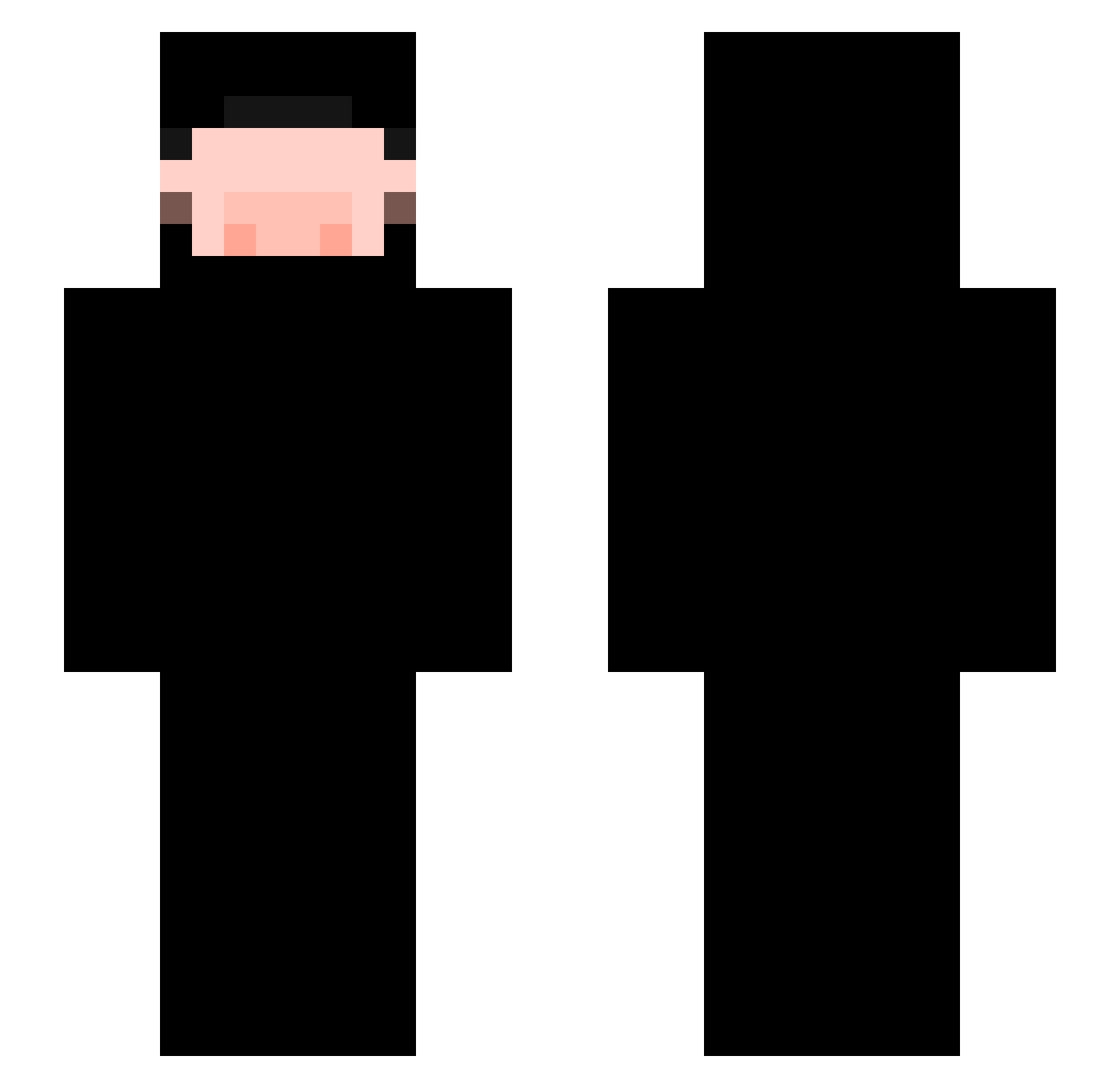 ypig Minecraft skin, front and back view