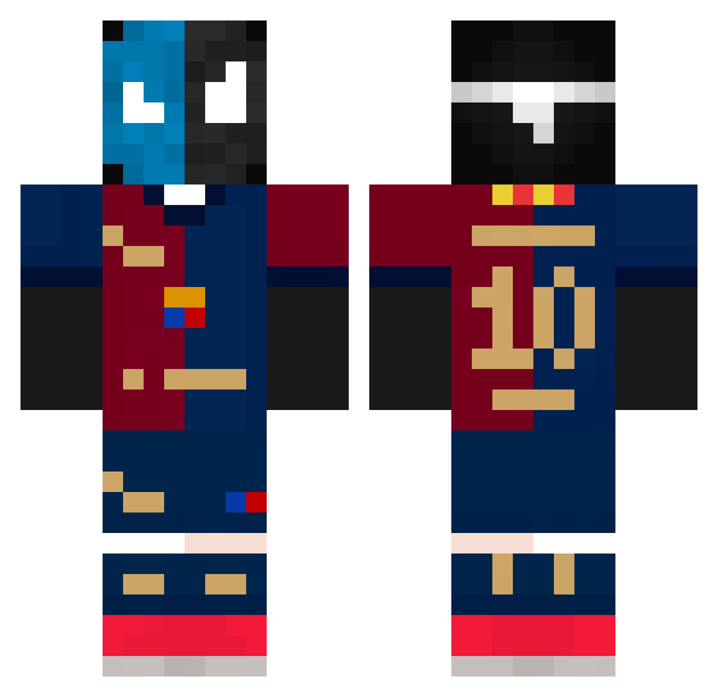 Tizer06 Minecraft skin, front and back view