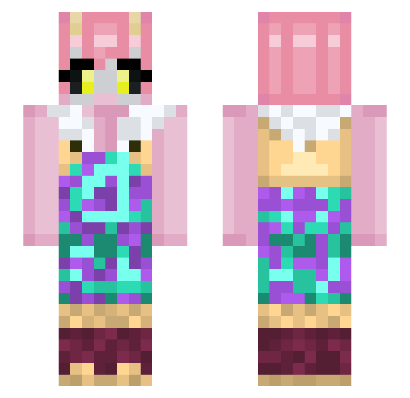 GhidorahGoji73 Minecraft skin, front and back view