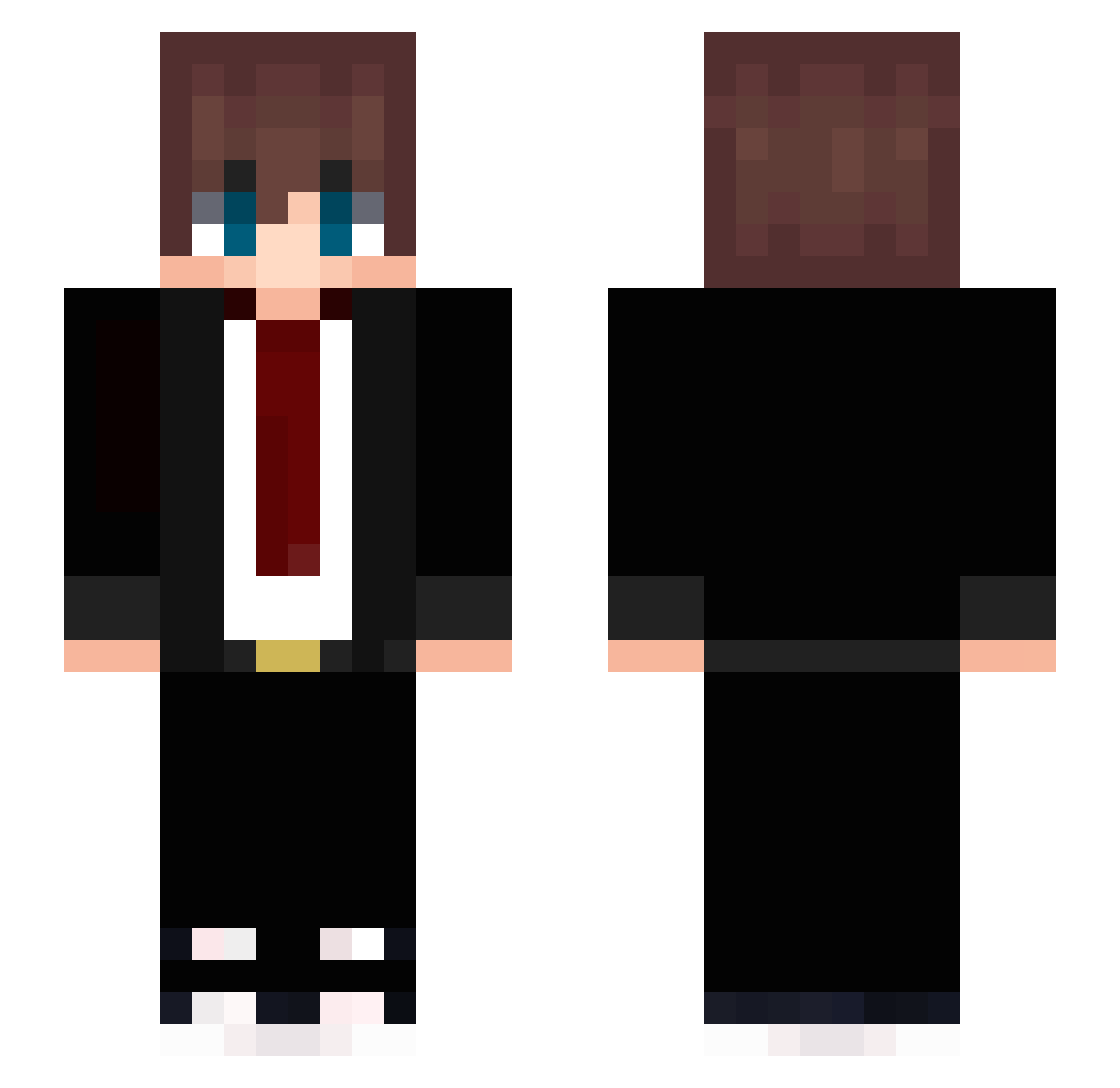 Triffuny Minecraft skin, front and back view