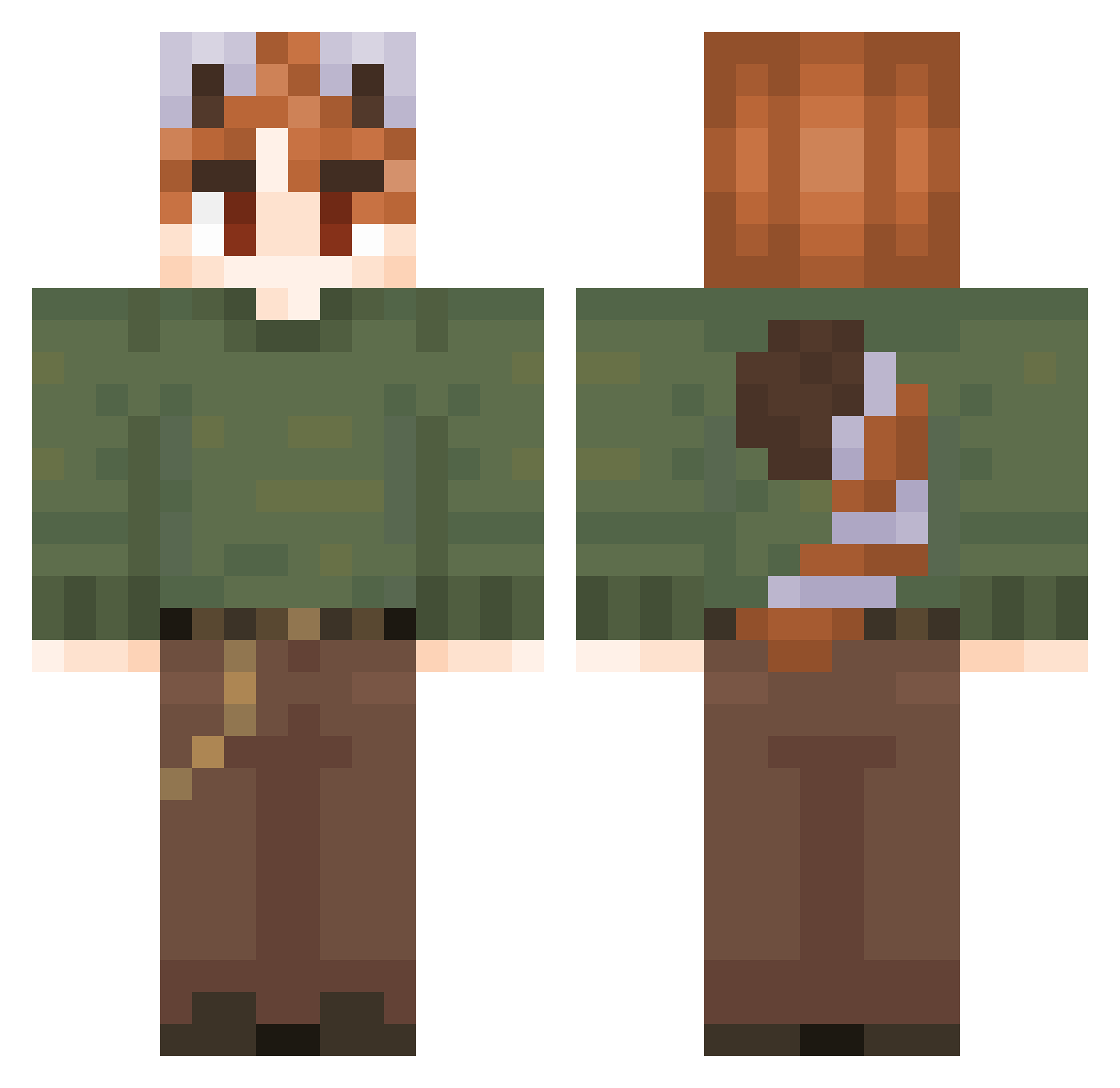 _Bamsen Minecraft skin, front and back view
