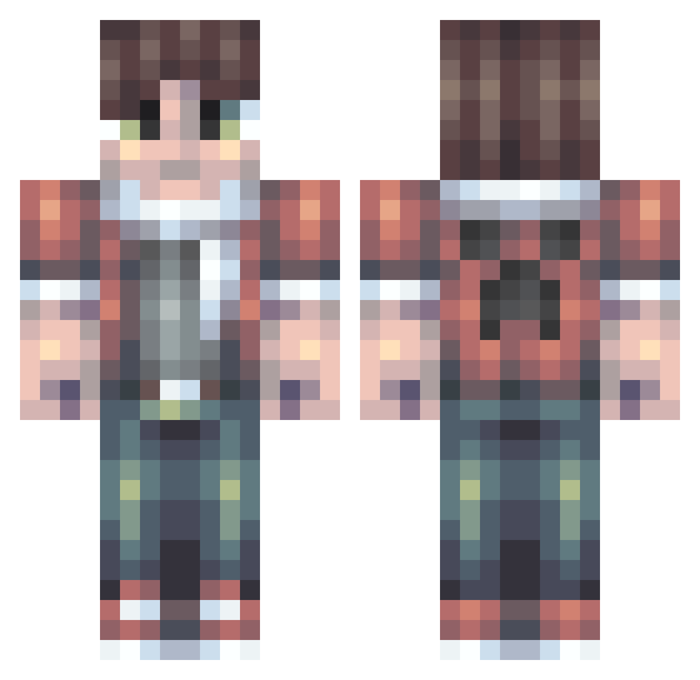 Wing_Max Minecraft skin, front and back view