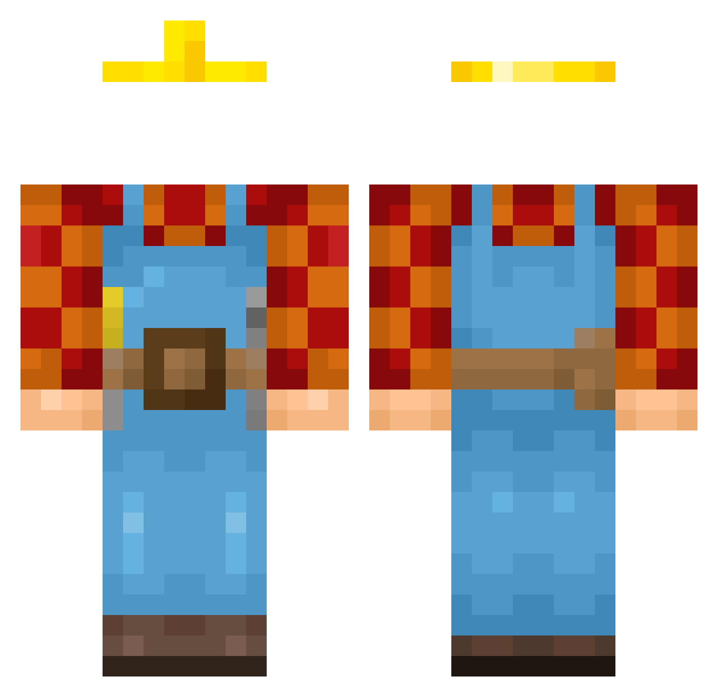 Pekan Minecraft skin, front and back view
