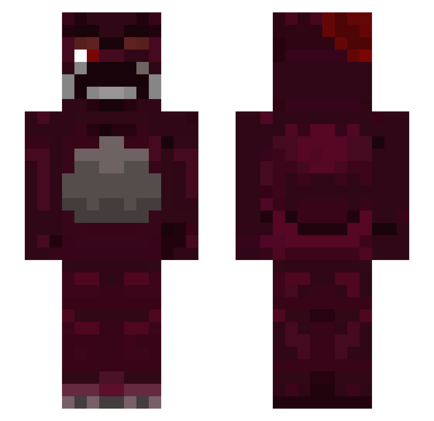 Reinspect Minecraft skin, front and back view
