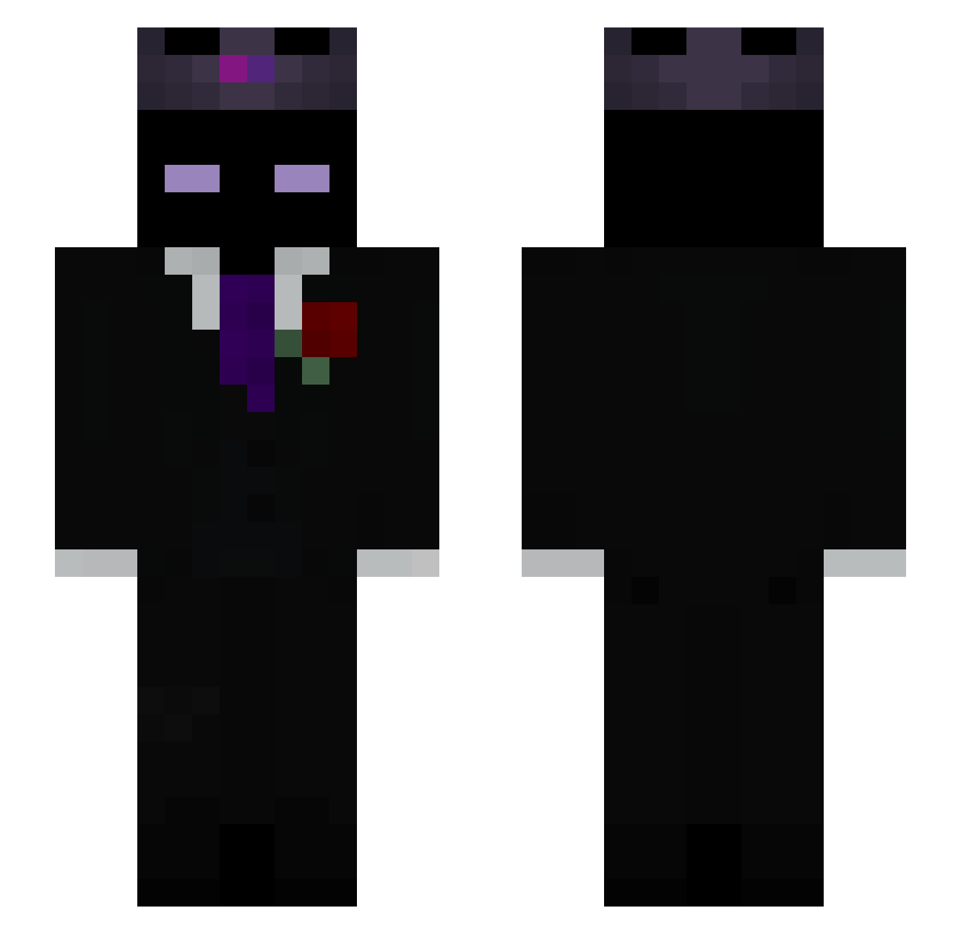 qnxcke Minecraft skin, front and back view