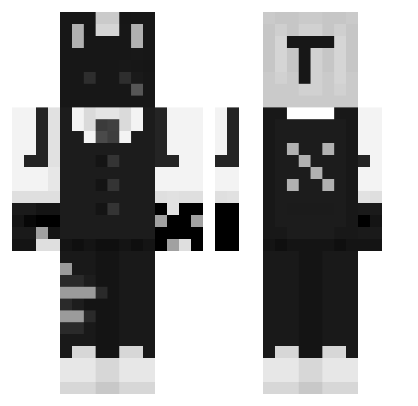xStressed Minecraft skin, front and back view