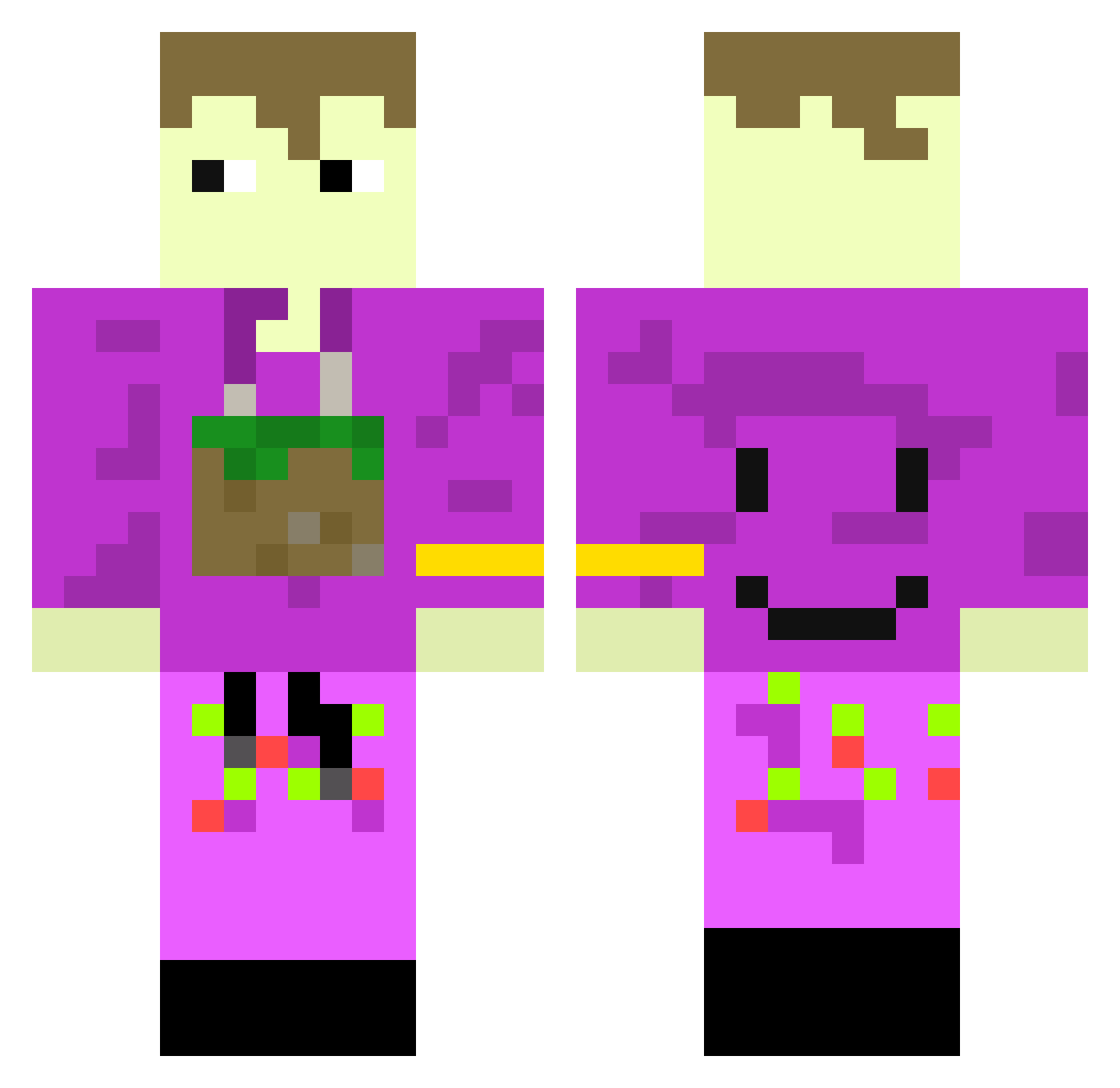 Initiall3 Minecraft skin, front and back view