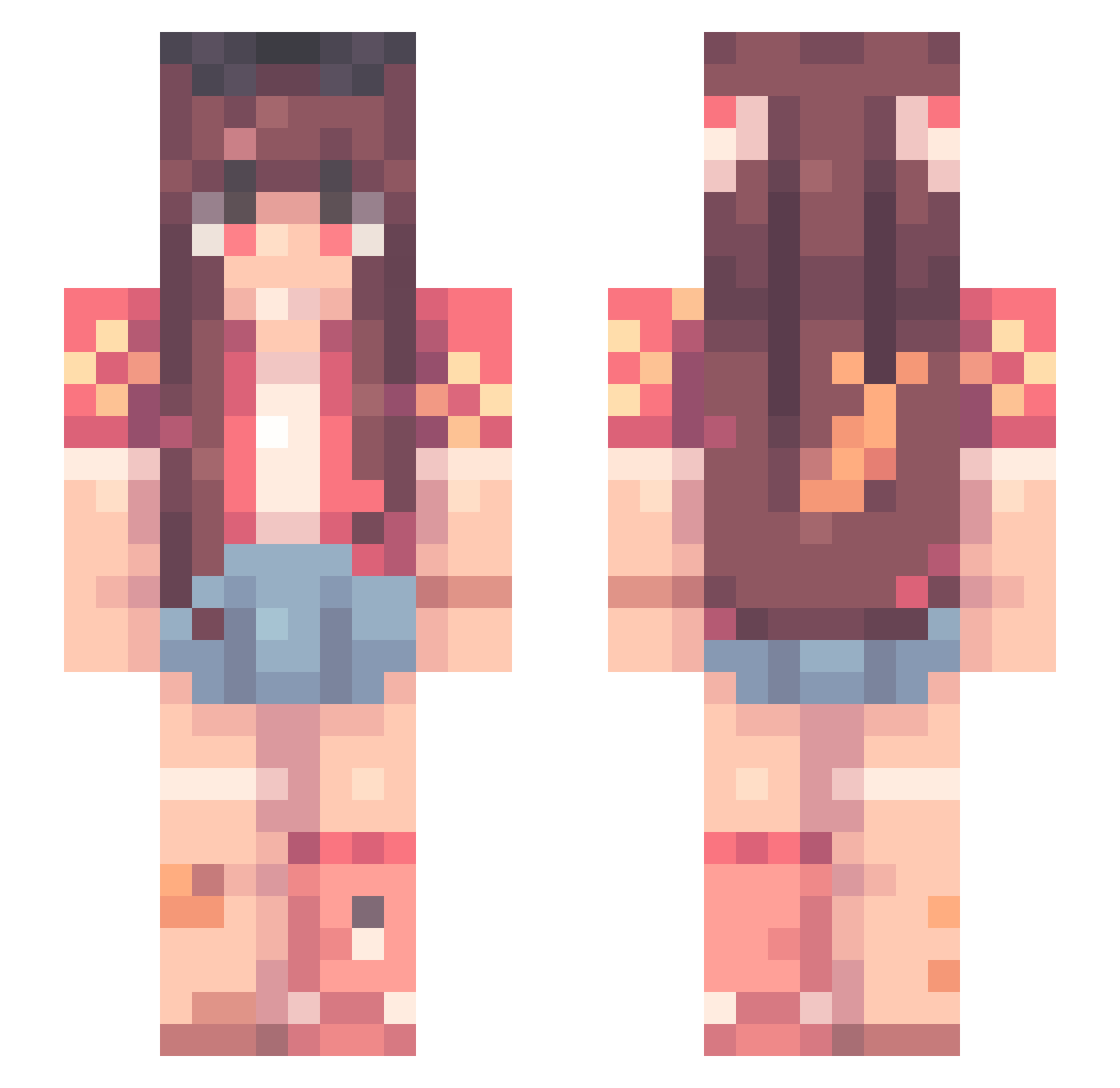 Teknoreaper1 Minecraft skin, front and back view