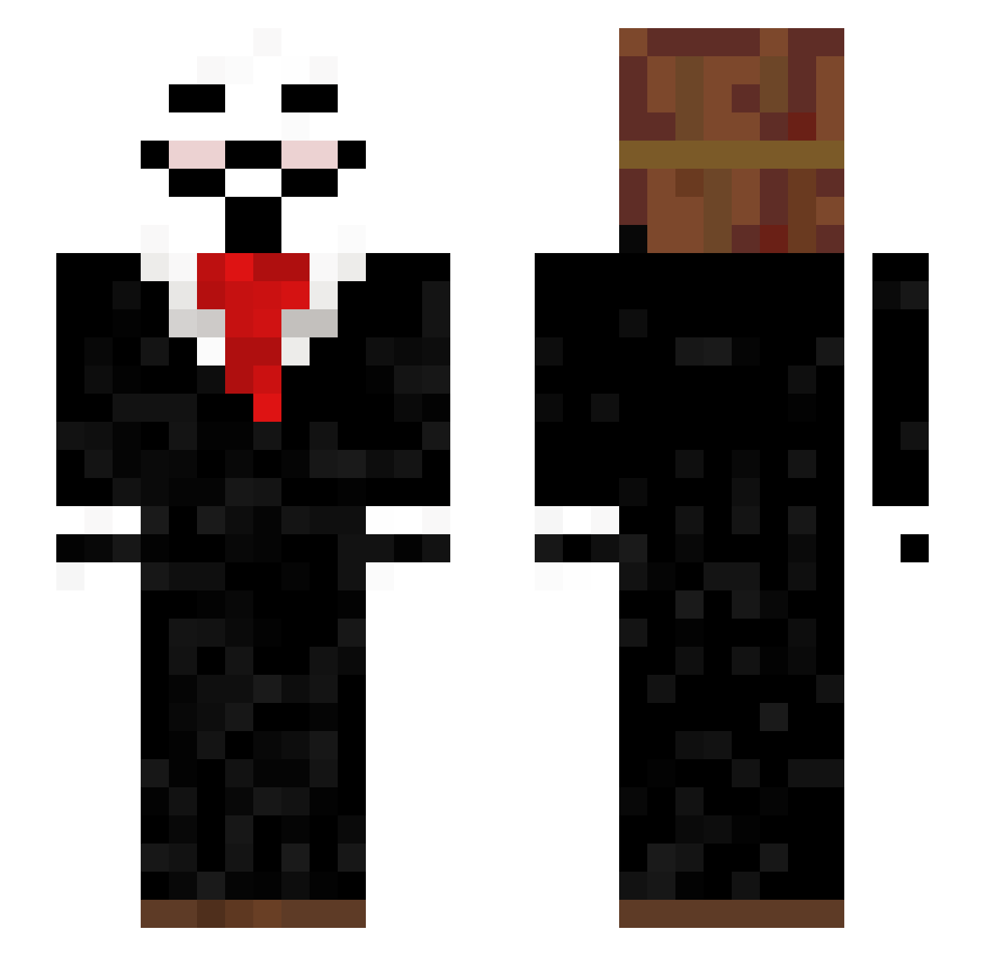 kyruza Minecraft skin, front and back view