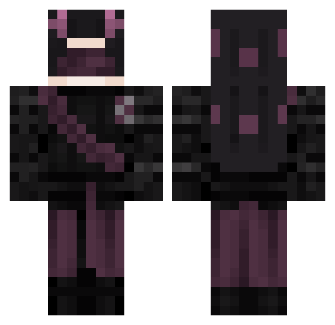 Yslat Minecraft skin, front and back view