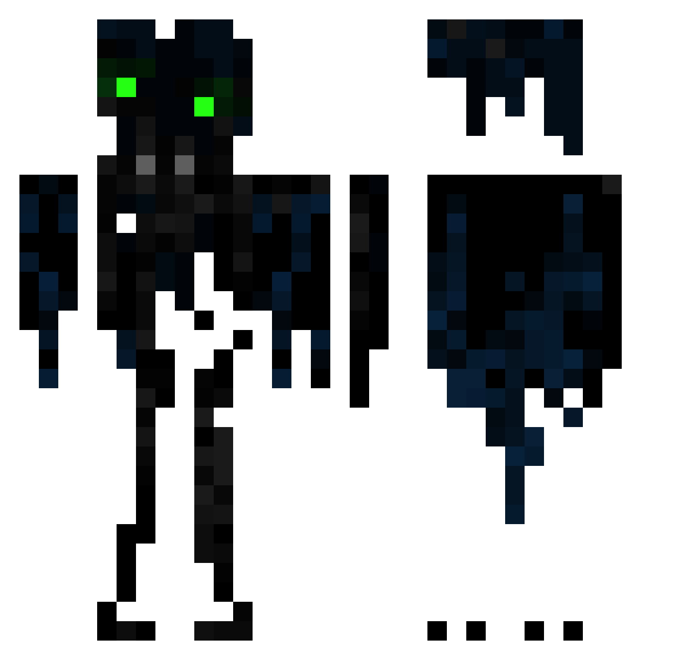 b3noitcs Minecraft skin, front and back view