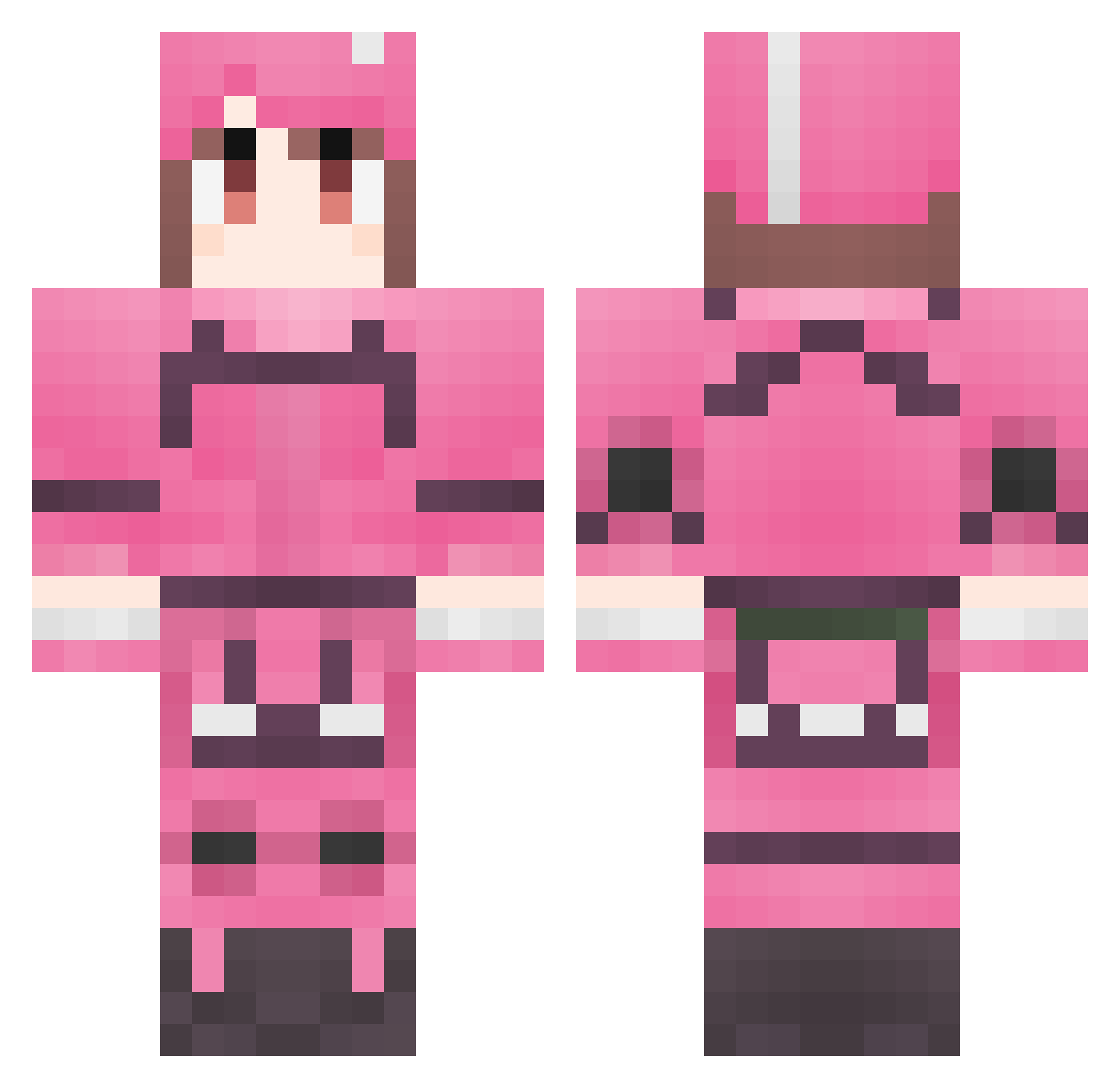KarenKohiruimaki Minecraft skin, front and back view