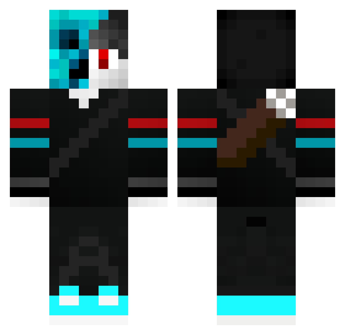 xAntV1 Minecraft skin, front and back view