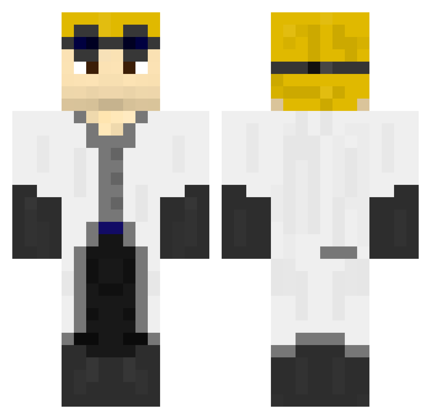 Duets Minecraft skin, front and back view