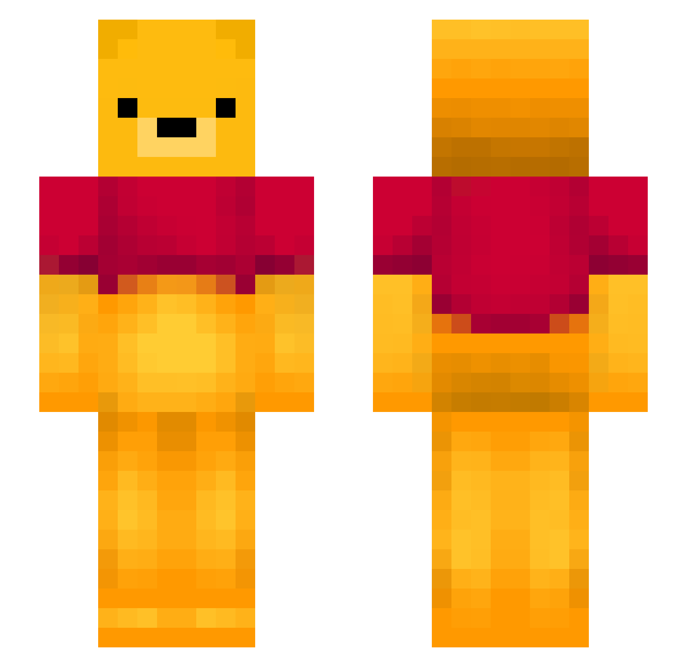 Xi_Jim_Ping Minecraft skin, front and back view