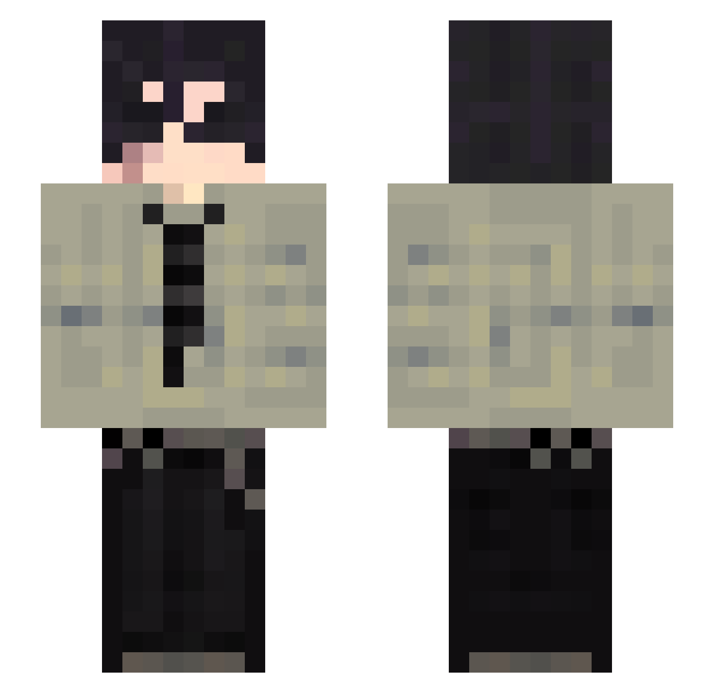 A7XM Minecraft skin, front and back view