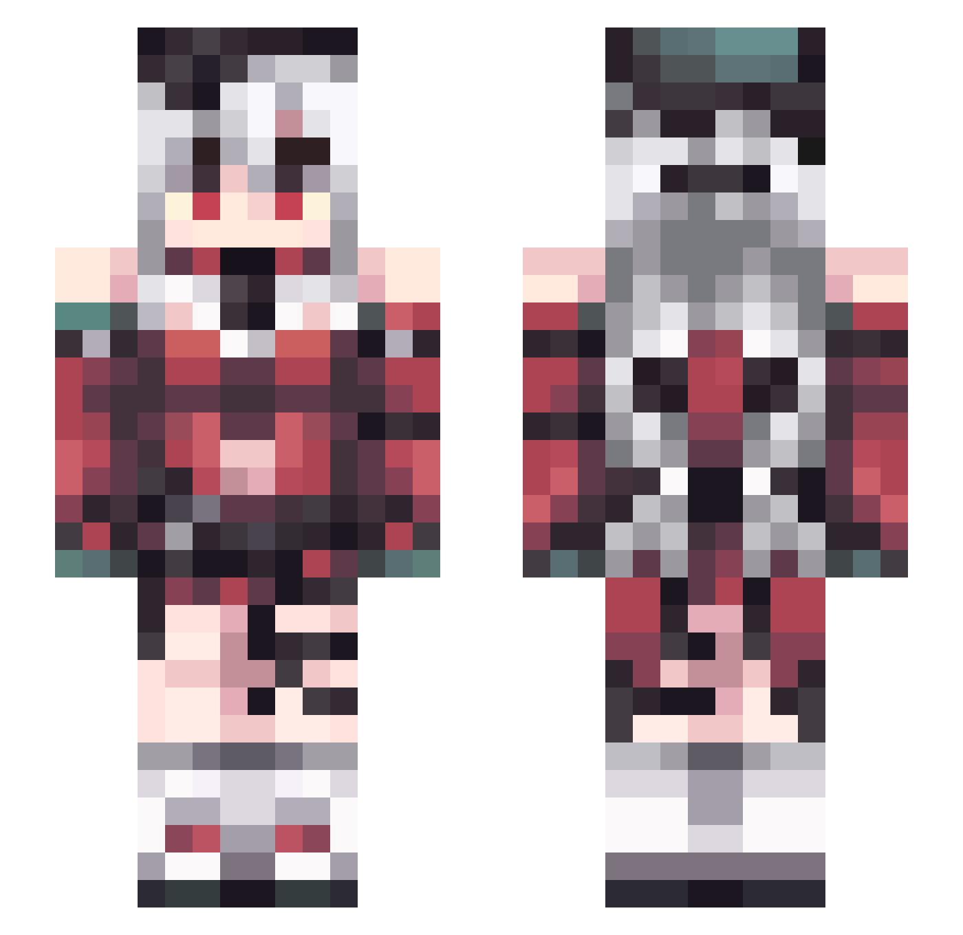 Dorene Minecraft skin, front and back view