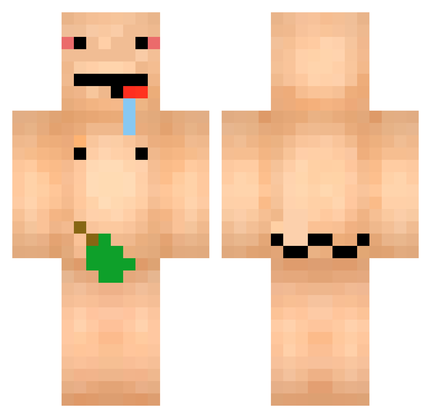Baaaawel Minecraft skin, front and back view