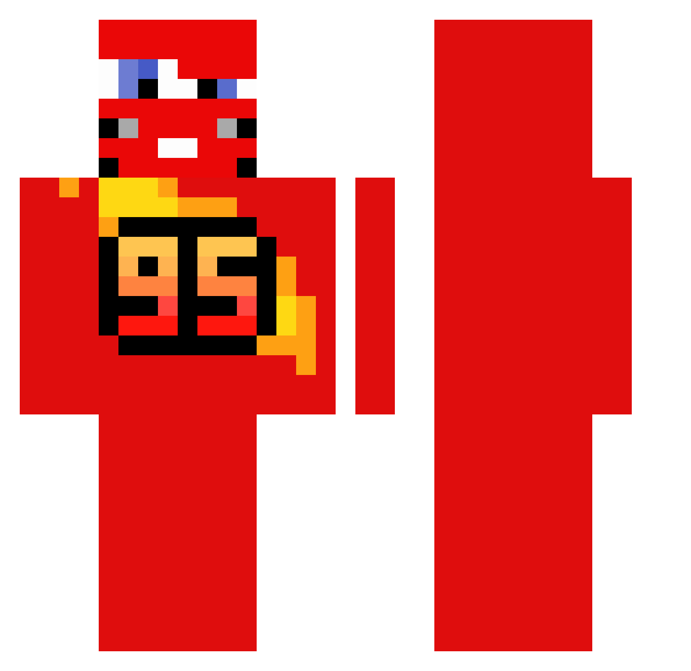 BRNT99 Minecraft skin, front and back view