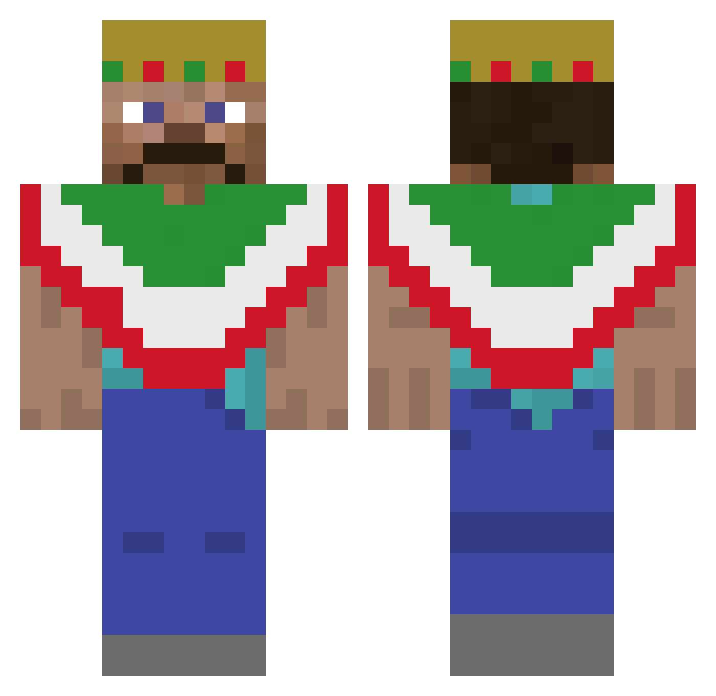 Fluj Minecraft skin, front and back view
