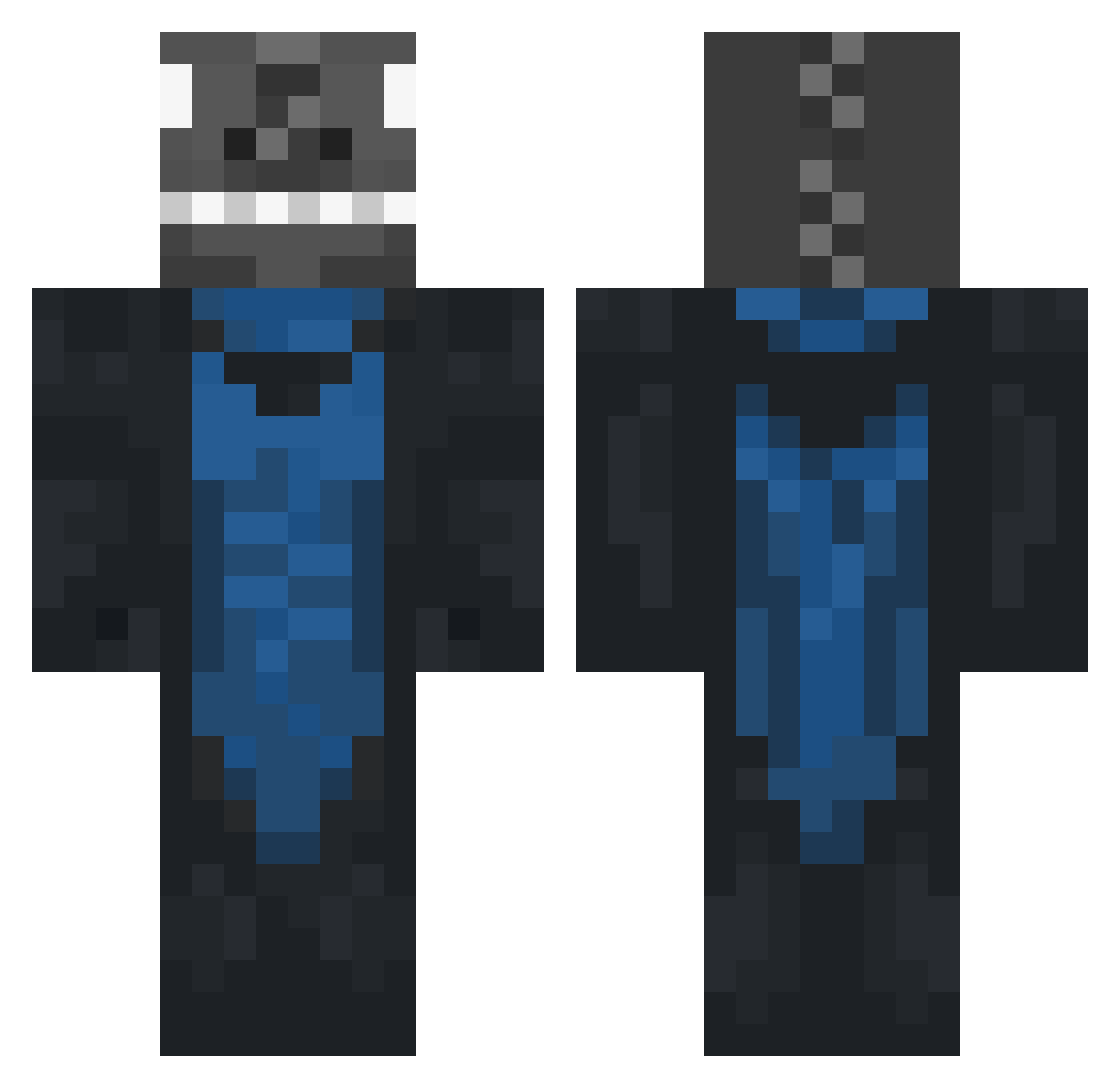 DinoGamez0 Minecraft skin, front and back view